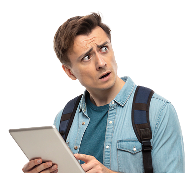 студент в панике